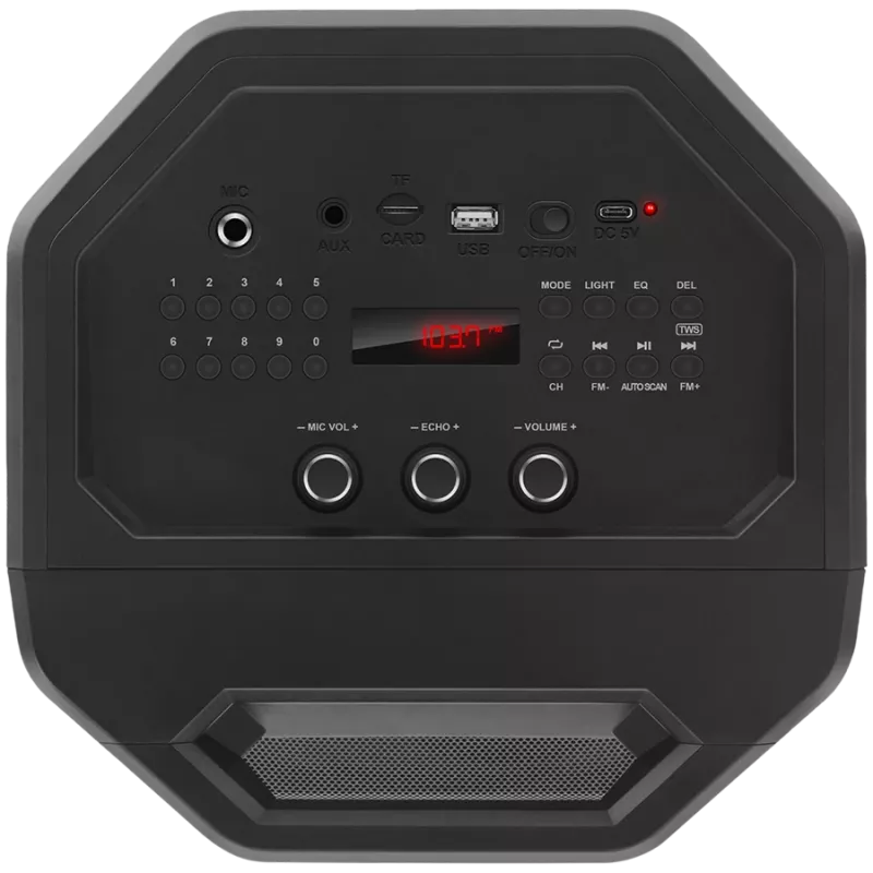 Reproduktor SVEN PS-600, čierny (50W, TWS, Bluetooth, FM, USB, microSD, LED displej, 4000mAh)