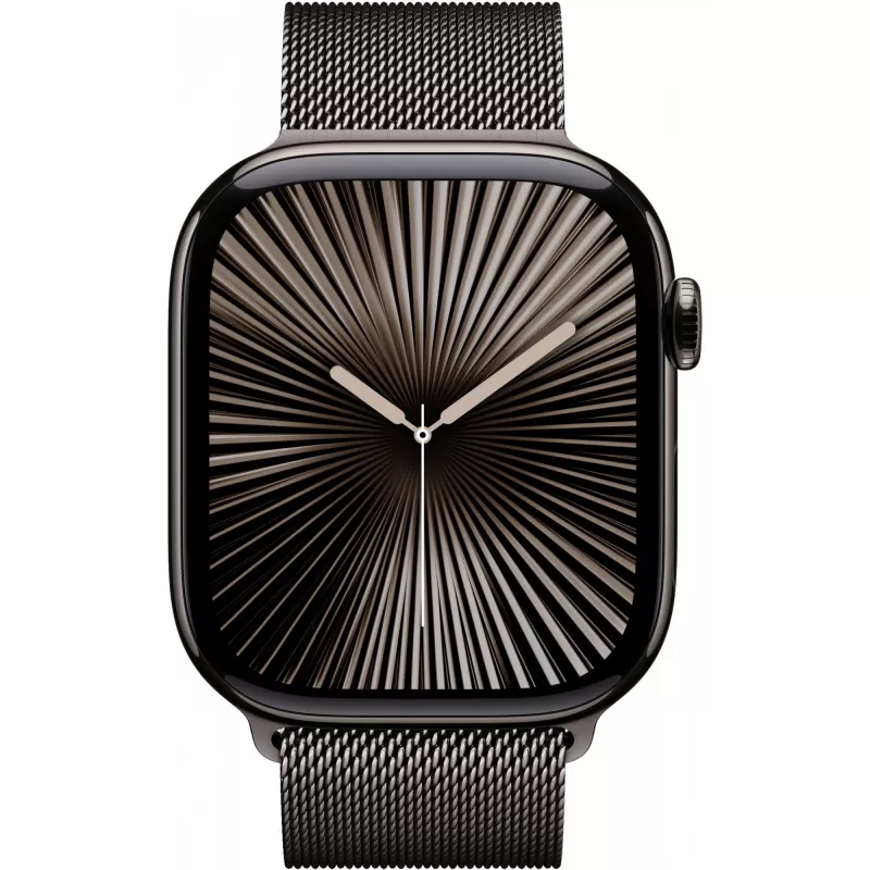 Apple Watch Series 10 GPS + Cellular 46mm puzdro Slate Titanium so Slate Milanese náramkom - M/L (MWYW3QF/A)