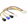 DeLOCK Molex 4 pin > 4 x 2 pin fan (12 V / 7 V / 5 V) - napájací kábel pre ventilátor - interné napájanie, 4-polový (M) až Molex, 2-polový - 20 cm