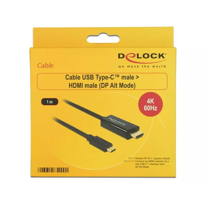 Video kábel adaptér DeLOCK 85290 USB Type-C na HDMI 1 m čierny