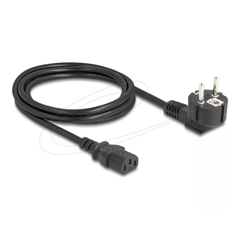 Napájací kábel DELOCK 81567 CEE 7/7 (ST) 90° na IEC C13, 2 m, 3x1,00 mm