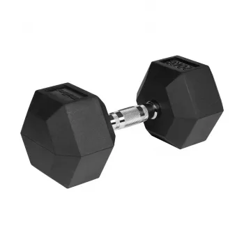 Pogumovaná liatinová jednoručka HEX 20 kg REBEL ACTIVE