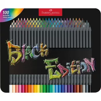 Faber-Castell Black Edition farebné ceruzky, 100 ks v plechovej krabičke (116490)