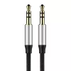 Baseus Yiven audio kábel 3,5-mm jack konektor M30 1,5 m strieborný + čierny
