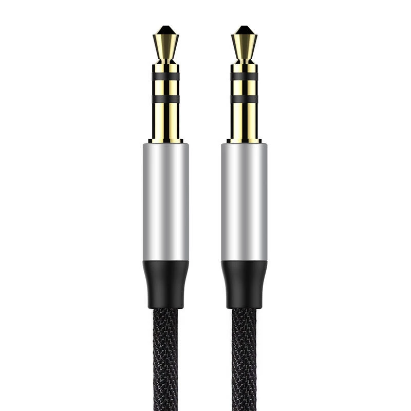 Baseus Yiven audio kábel 3,5-mm jack konektor M30 1,5 m strieborný + čierny