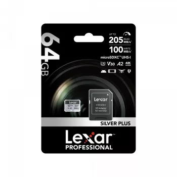 MicroSD karta Lexar 64 GB UHS-I trieda 3 SILVER PLUS