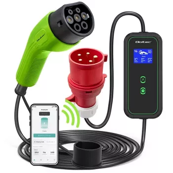 Nabíjačka pre elektromobily QOLTEC 52478 11 kW konektor Type-2 5 m kábel
