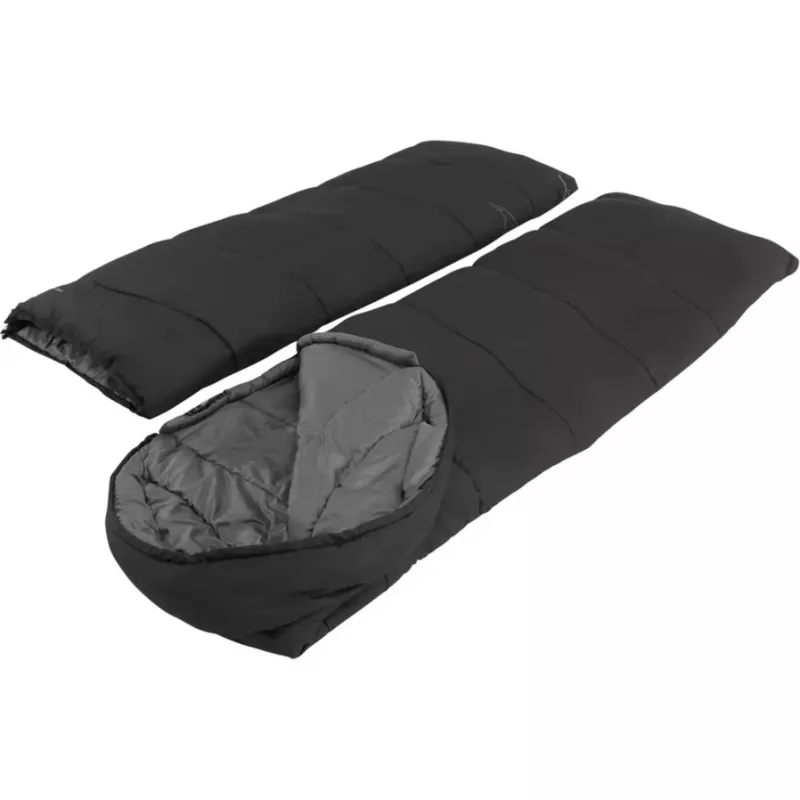 Spacák Easy Camp 240209 dospelí mikrovlákno Oxford polyester čierny