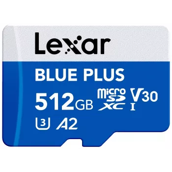 MicroSDXC pamäťová karta Lexar BLUE PLUS 512 GB, UHS‑I, čítanie 170 MB/s, U3/V30