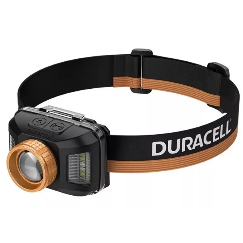 Čelová lampa Duracell DH400 čierna, oranžová