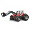Hračkársky traktor BRUDER Massey Ferguson 7624 s čelným nakladačom, červený, pre deti od 3 rokov