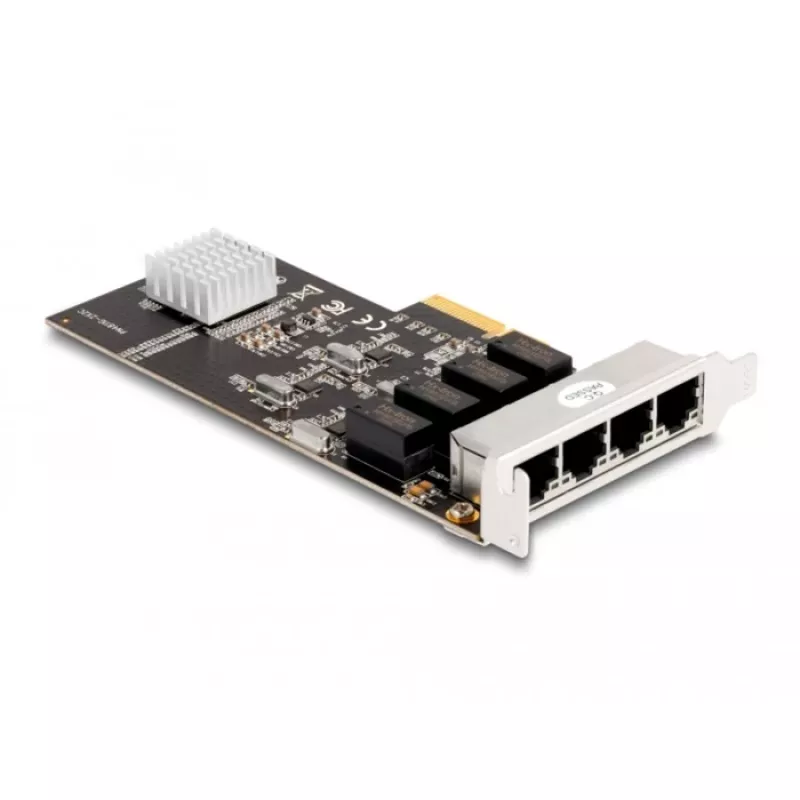 DeLOCK PCI Express x4 karta 4 x RJ45 Gigabit LAN RTL8111 - PCIe - RJ-45 - PCIe 2.0 - strieborná - PC - Windows 10 - Windows 11 - Windows 8.1 (88618)