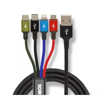 Univerzálny 4 v 1 nabíjací kábel I-BOX USB IKUM4W1
