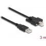 DeLOCK kábel USB 2.0 Type-A konektor samec na Type-B konektor samec so skrutkami 3 m