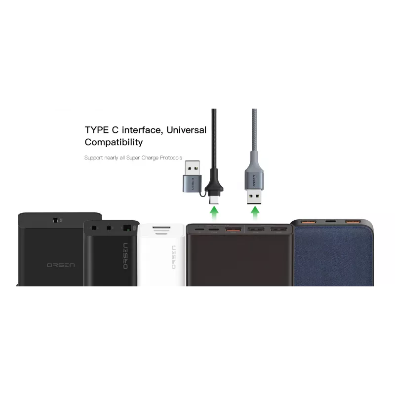 USB Type-C 2-in-1 kábel Orsen S8, 5A, 1,5 m (rýchle nabíjanie/prenos dát)