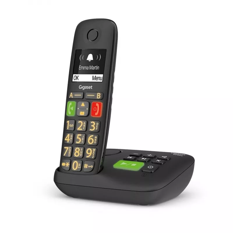 Gigaset E290A analógový/DECT telefón s identifikáciou volajúceho čierny