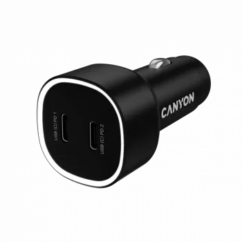 Auto nabíjačka CANYON OnDrive 60 PD 60W 2xUSB-C — výkon 60W, 2 porty USB-C, čierna