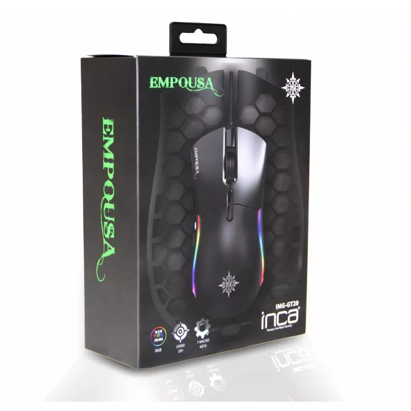 INCA herná myš IMG-GT20 10000 DPI. RGB. 7 tlačidiel. USB. SW retail