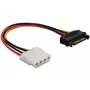 Delock 60115 napájací kábel SATA 15-pinová vidlica na Molex 4-pinová zásuvka, 0,12 m
