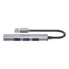 Unitek H1208A USB-A rozbočovač, 4 porty (1x USB-A 5 Gbps, 3x USB-A 2.0), hliník, strieborný