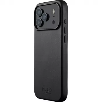Mujjo Full Leather Case puzdro pre iPhone 17 Pro Max čierne