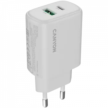 CANYON nabíjačka OnCharge 250 25W 1xPD 1xQC EU biela