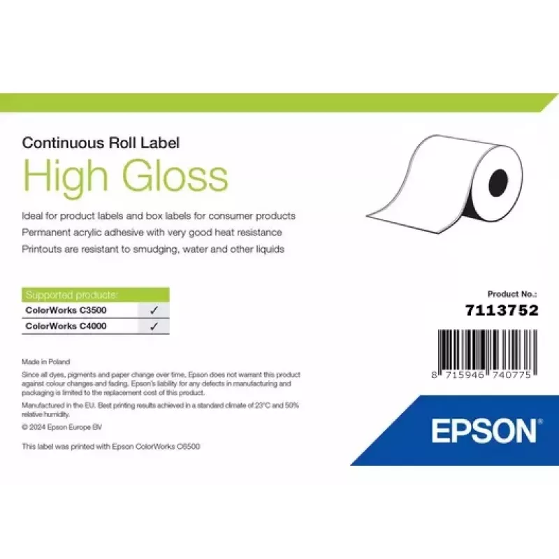 Epson lesklá nekonečná etiketová rolka 51 mm × 33 m (model 7113752)