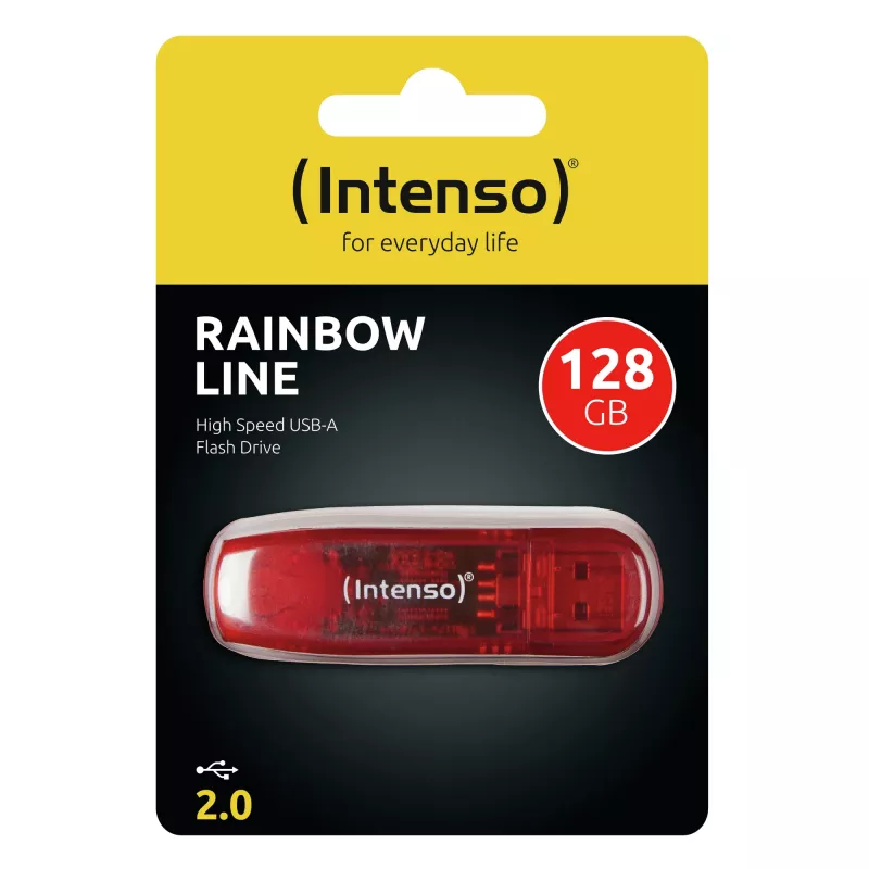USB flash disk Intenso 128 GB USB Type-A 2.0 červený transparentný