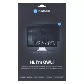 Bezrámový filter súkromia na displej NATEC Owl pre 24 palcov (61 cm) LCD monitor, 531 x 298 mm, 16:9, kompatibilný s dotykovou obrazovkou