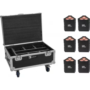 Osvetľovací set EUROLITE 6x AKKU IP TL-3 QCL s case a nabíjacou funkciou