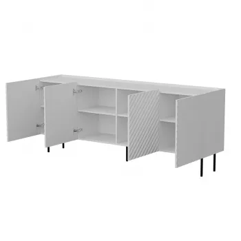 Komoda Cama LUCCA 4D, 200x40x80 cm, biela, drevotrieska, 16 mm rám