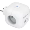 Predlžovacia zásuvka QOLTEC 52548 s 3× AC zásuvkami a USB portom