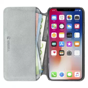Puzdro s klopou Krusell Broby 4 Card SlimWallet iPhone XS Max