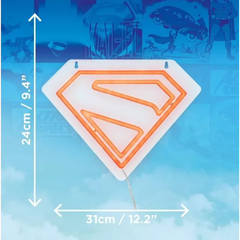 Nástenné LED neónové svetlo Paladone Superman PP14478SMTVN, dekoratívny nástenný štít