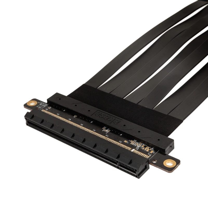 Akasa Riser Black X2 Mark IV Premium PCIe 4.0 x16 riser kábel, 20 cm, AK-CBPE03-20B