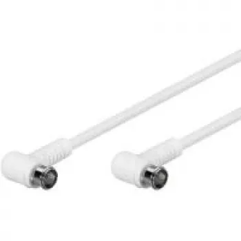 Wentronic Goobay SAT uhlový prepojovací kábel, F-Quick, 100% tienený, biely, 1,5 m - F konektor samec (Quick) 90° F konektor samec (Quick) 90° (67341)