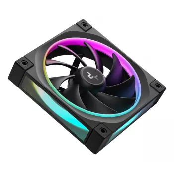 Skriňový ventilátor DeepCool FL12 120 mm, PWM, 500–2150 ot/min, 55 CFM, 2,82 mmH2O, FDB, Multi-LED, čierny