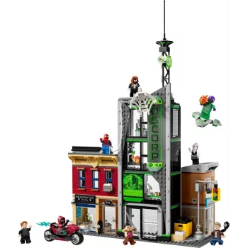 LEGO Marvel Set 76324 Spider-Man vs. Oscorp, 808 dielov, 8 minifigúrok, od 10 rokov