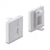 Zacvakávací kryt Keystone modulu 45×45 mm DELOCK Easy 45 pre 1 port, ABS, biely, s prachovou krytkou