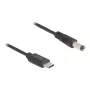 DeLOCK USB Type-C napájací kábel 1 m 5,5 x 2,1 mm konektor samec 5 V 1,5 A