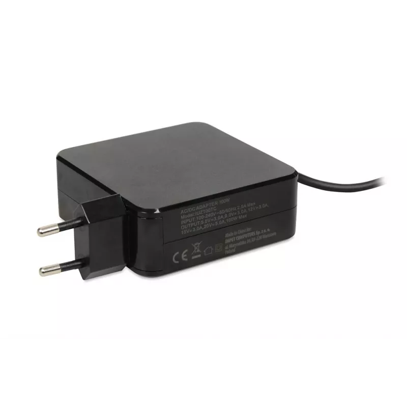 iBOX IUZ100TC univerzálna nabíjačka notebookov, USB-C Power Delivery 100 W, čip E-mark