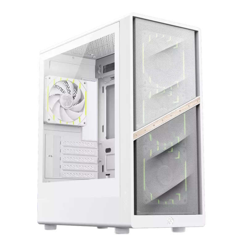 Gamemax skriňa | AERIS 330 MW | biela | Mini-Tower | napájací zdroj nie je súčasťou