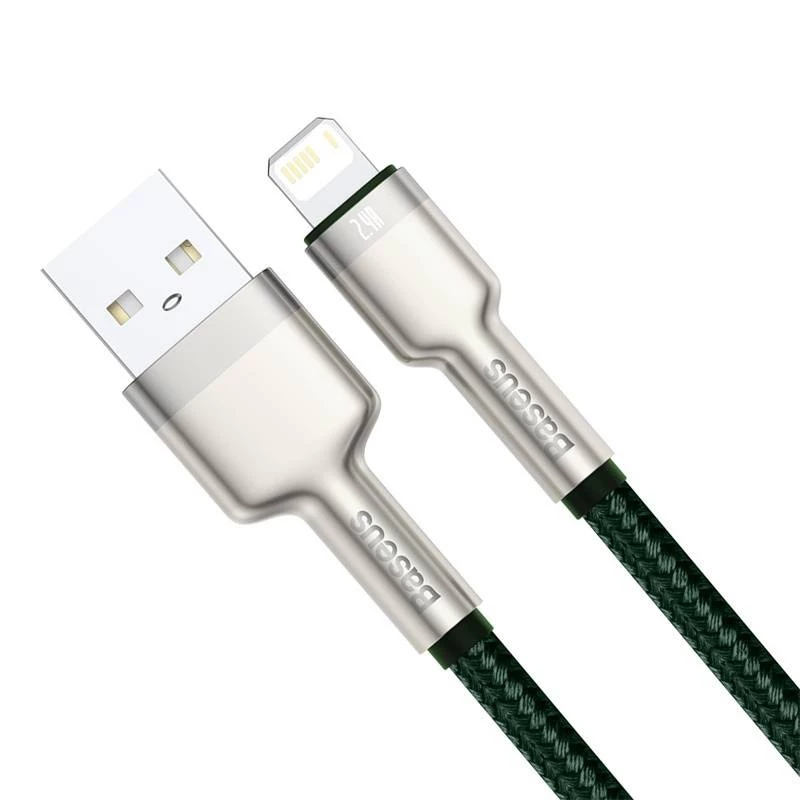 Kábel USB-A na Lightning Baseus 1 m, zelený
