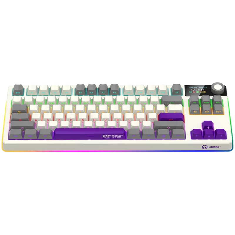 LORGAR KBP70TKLW, bezdrôtová TKL mechanická herná klávesnica Pro, béžová, EN-layout