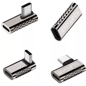 Káblový adaptér 4smarts 540464 USB-C na USB-C strieborná
