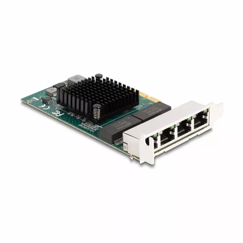 DeLOCK PCI Express x4 karta 4 x RJ45 Gigabit LAN BCM sivá