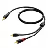 Stereo 3,5 mm jack konektor samec na 2x cinch konektor samec kábel Procab 3 m