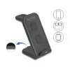 DELOCK 66941 bezdrôtová nabíjačka 3-in-1 pre smartfón smart hodinky slúchadlá USB Type-C 15 W interiérová čierna