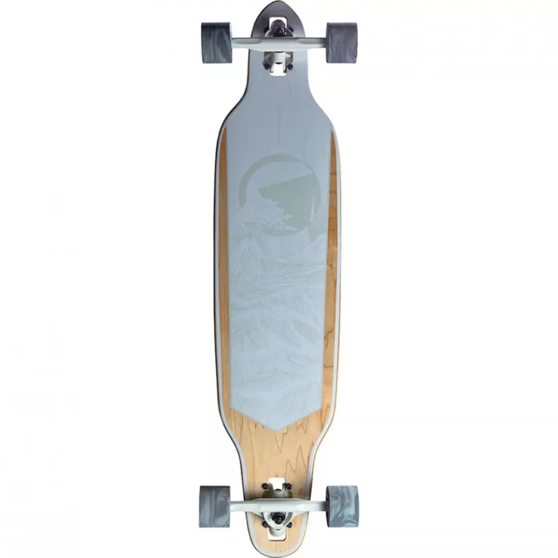 Longboard RAM Solitary Blanc de blanc — RAM longboard, bielo-sivý povrch