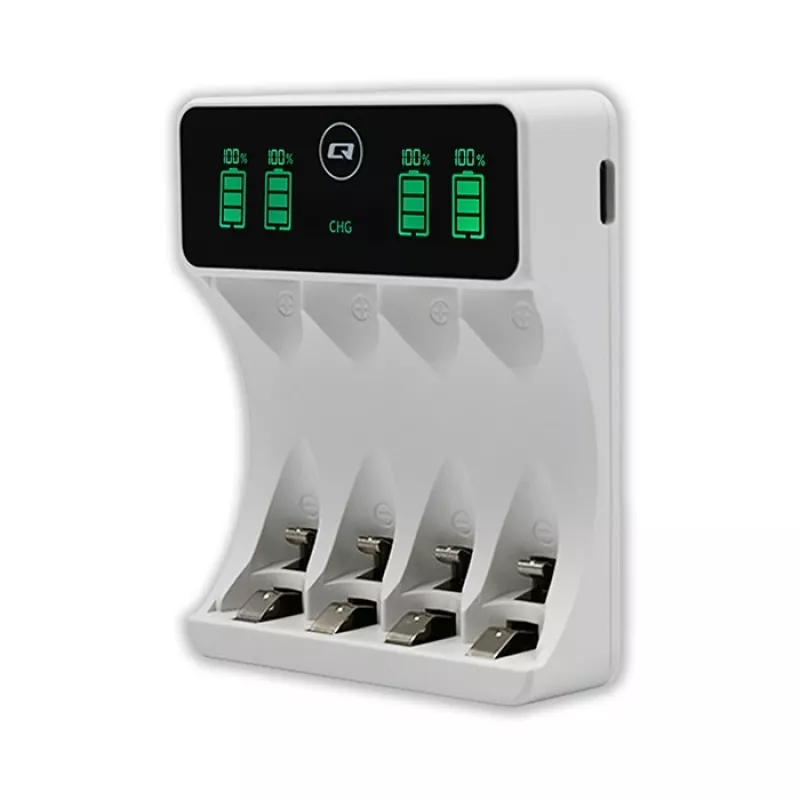 Nabíjačka batérií QOLTEC 50848 pre NiMH AAA (R03) a AA (R6) články s LCD displejom